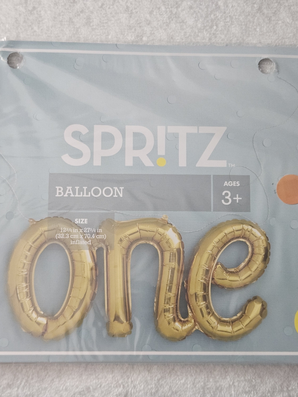 Spritz Gold 'one' Foil Balloon Decoration Approx 12.75x27.75 IN. - 1st Birthday